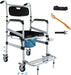 Rolling Shower Chair with Wheels Seat I Height Adjustable