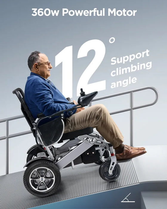 Meubon Intelligent Lightweight Foldable Electric Wheelchair with All Terrain Capability and 25-Mile Range Model M304412