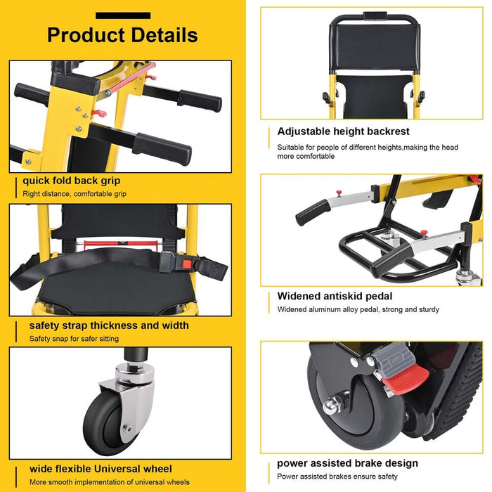 Meubon Motorized Elevator Climbing Wheelchair Stair Chair with Battery for Stairlifts I Model MW21234