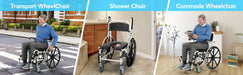 Shower Wheelchair Bedside Commode Rolling Shower and Commode