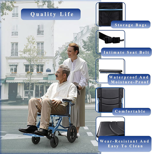 Transport Wheelchair,Portable Folding Wheelchair I Travel