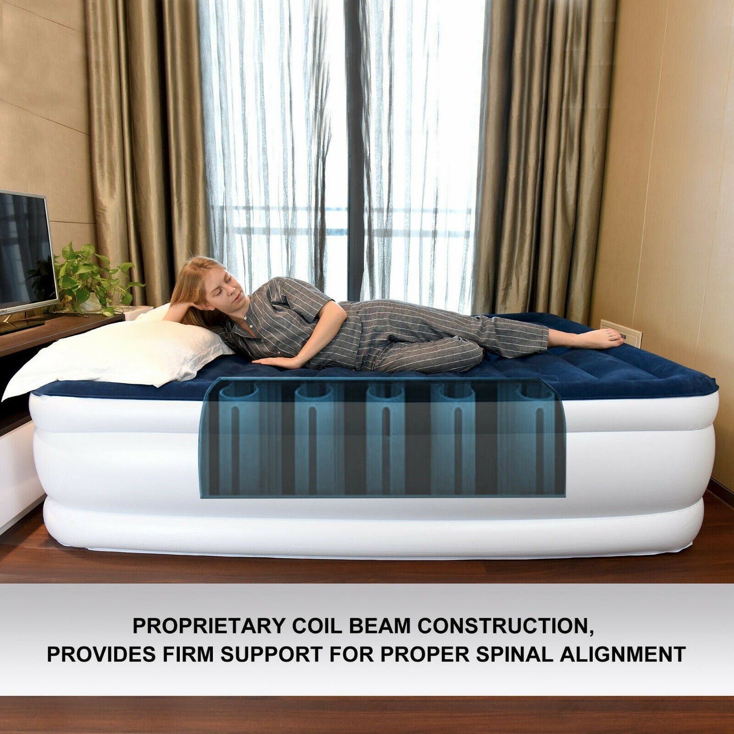 TWIN Durable Air Mattress Built-in Quick Pump with Storage